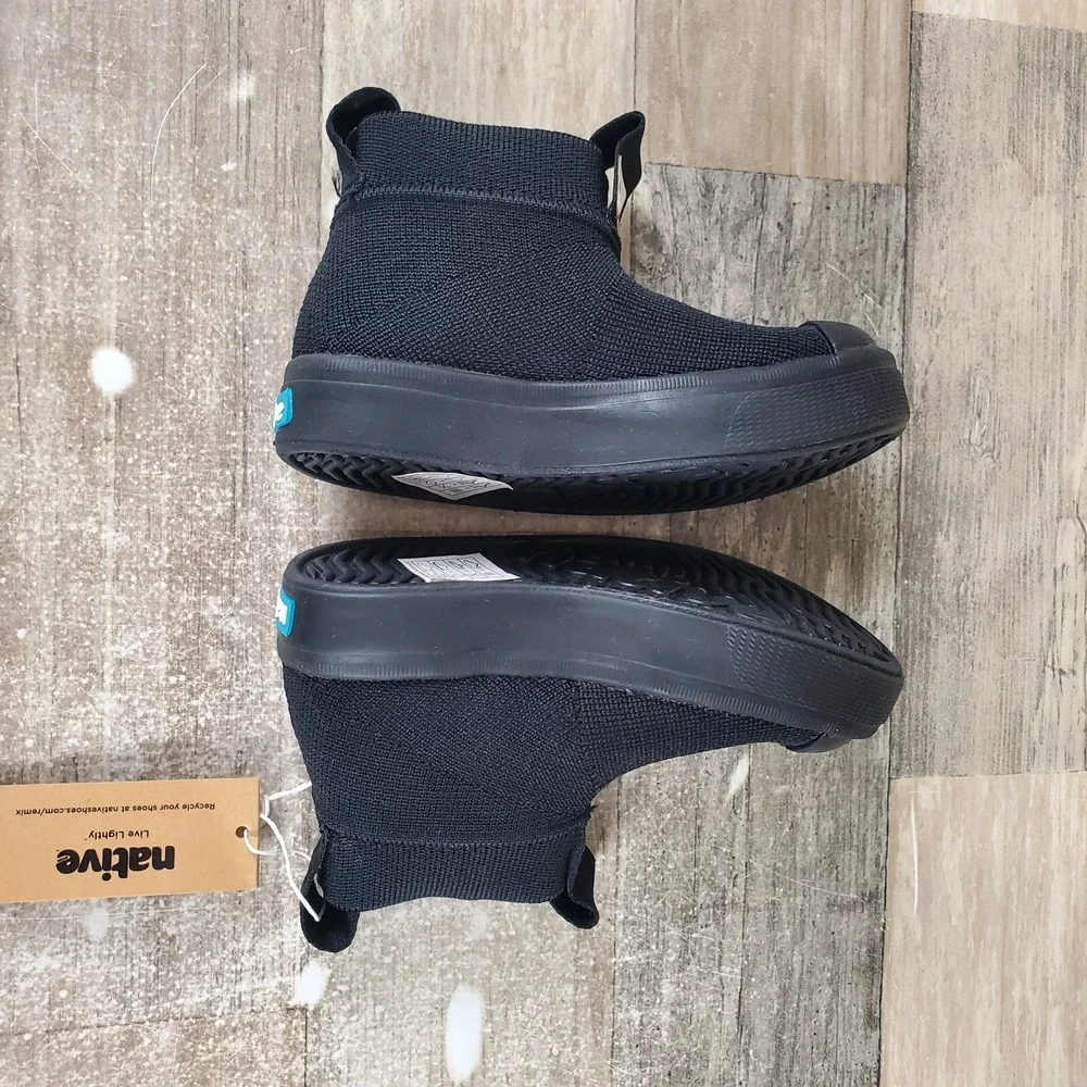 Native Jefferson Hydroknit Girls Boots Sz 7 Black Waterproof Round Toe‎ Pull On